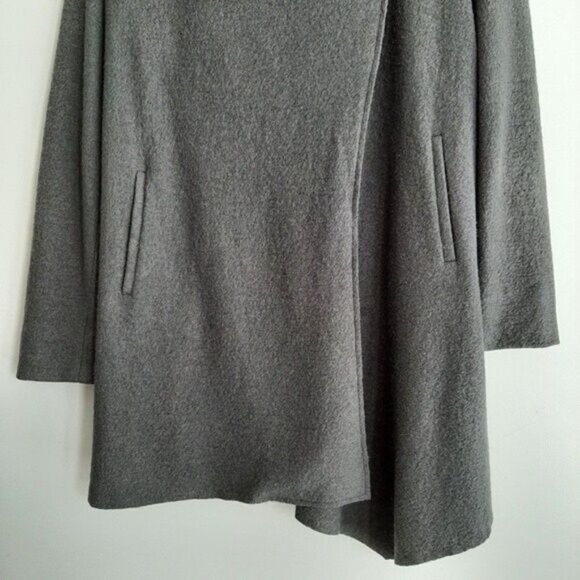 TOBIAS Wool Blend Modern Wrap Cardigan / Light Coat Gray Sz L - Picture 4 of 15
